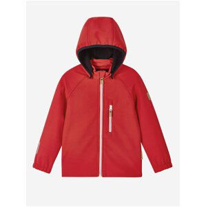 Červená dětská softshellová voděodolná bunda s kapucí Reima Vantti