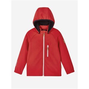 Červená dětská softshellová voděodolná bunda s kapucí Reima Vantti