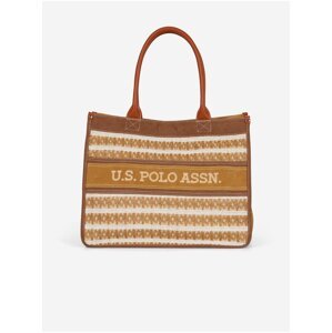 Světle hnědý dámský vzorovaný shopper U.S. Polo Assn. El Dorado