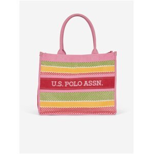 Růžový dámský vzorovaný shopper U.S. Polo Assn. El Dorado
