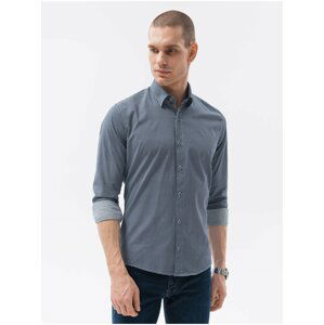 Pánská košile s dlouhým rukávem REGULAR FIT - námořnická modrá K614