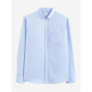 Světle modrá pánská vzorovaná košile Celio Asaoxfordp