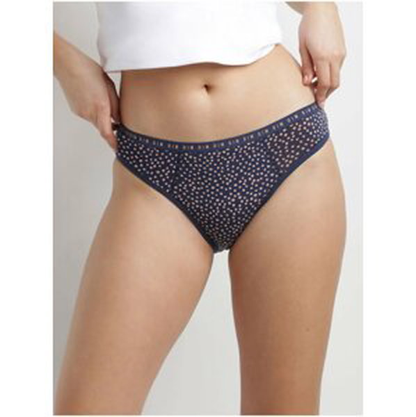 Tělovo-modré dámské puntíkované menstruační kalhotky Dim MENSTRUAL SLIP