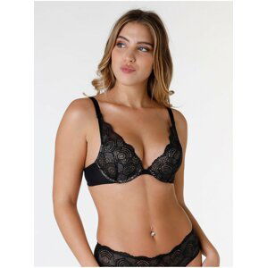 Černá dámská krajková push-up podprsenka Wonderbra GLAMOUR TRIANGLE PUSH-UP BRA