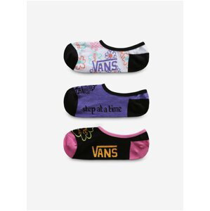 Sada tří párů dámských ponožek v bílé, fialové a černé barvě Vans Multi