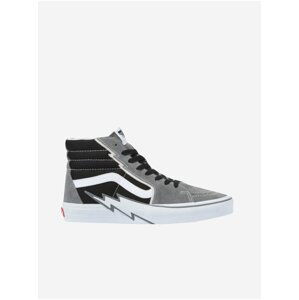 Černo-šedé pánské semišové kotníkové tenisky Vans Sk8-Hi Bolt Pewter