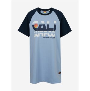 Černo-modré dámské šaty s potiskem Superdry Cali Surf Raglan Tshirt Dress