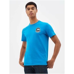 Modré pánské tričko s potiskem na zádech Celio Dragon Ball Z