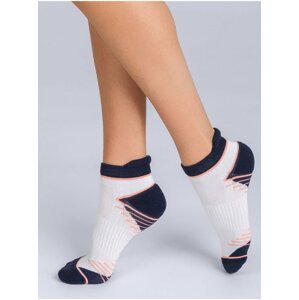 Sada dvou dámských sportovních ponožek v modro-bílé barvě Dim SPORT IN-SHOE MEDIUM IMPACT 2x