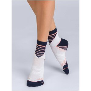 Sada dvou dámských sportovních ponožek v bílé a tmavě modré barvě Dim SPORT ANKLE SOCKS MEDIUM IMPACT 2x