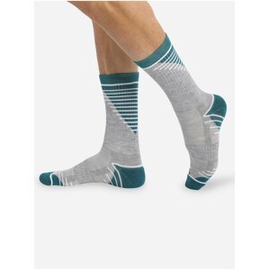 Sada dvou pánských sportovních ponožek v zeleno-šedé barvě Dim SPORT CREW SOCKS MEDIUM IMPACT 2x