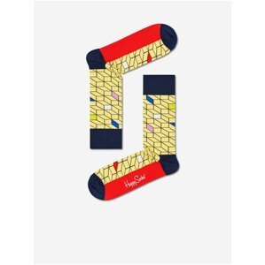 Červeno-žluté vzorované ponožky Happy Socks Filled Optic
