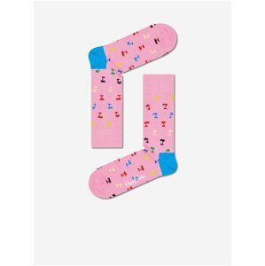 Růžové vzorované ponožky Happy Socks Palm