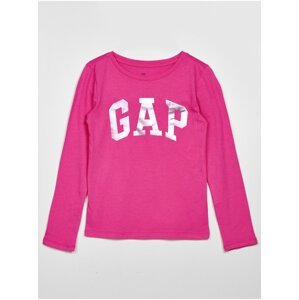 Růžové holčičí tričko organic logo GAP