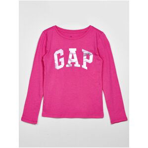 Růžové holčičí tričko organic logo GAP
