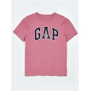Růžové klučičí tričko organic logo GAP