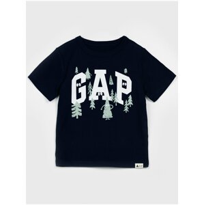 Černé klučičí tričko logo stromy GAP