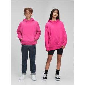 Růžová klučičí mikina GAP Teen s kapucí oversized Unisex