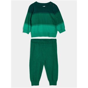 Zelený dětský set svetru a kalhot GAP