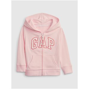 Růžová holčičí mikina french terry logo GAP