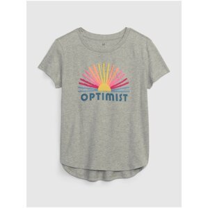 Šedé holčičí tričko GAP Optimist