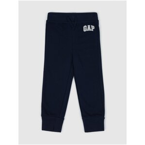 Tmavě modré klučičí tepláky boy logo joggers GAP