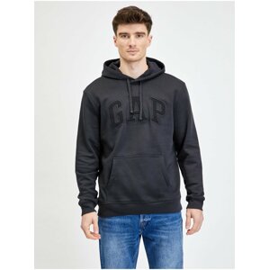 Černá pánská mikina fleece logo GAP kapuce