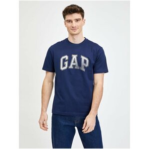Tmavě modré pánské tričko ombre logo GAP