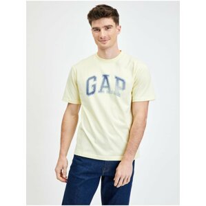 Žluté pánské tričko ombre logo GAP