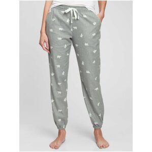 Šedé dámské pyžamové flanelové kalhoty  GAP