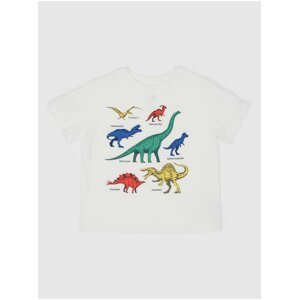 Chlapci - Dětské tričko s dinosaury Bílá