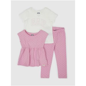 Růžový dětský outfit set GAP organic