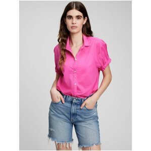 Růžová dámská košile s krátkým rukávem GAP