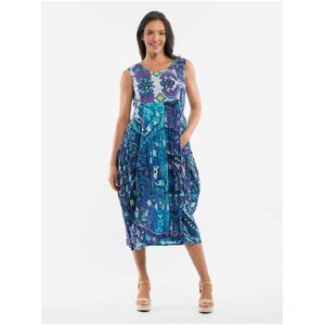 Modré dámské vzorované šaty Orientique Persia Blue