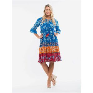 Modré dámské vzorované šaty Orientique La Ponche