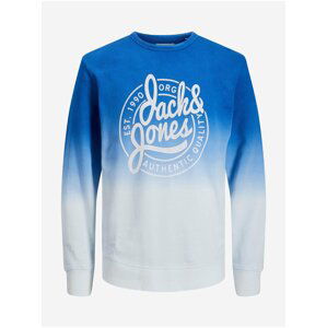 Bílo-modrá vzorovaná mikina Jack & Jones Tarif