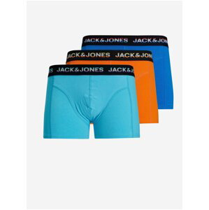 Sada tří boxerek v oranžové a modré barvě Jack & Jones Cheat Wave