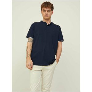 Tmavě modré polo tričko Jack & Jones Spring Mao