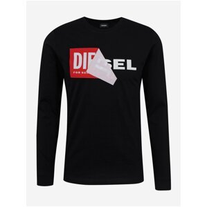 Černé pánské tričko s dlouhým rukávem Diesel Diego