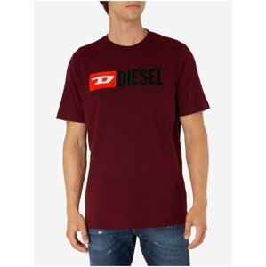 Vínové pánské tričko Diesel