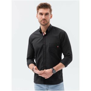 Černá pánská košile Ombre Clothing K643