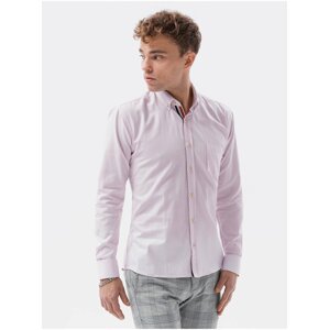 Světle růžová pánská košile Ombre Clothing K643