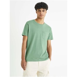 Zelené pánské tričko Celio Bewashv