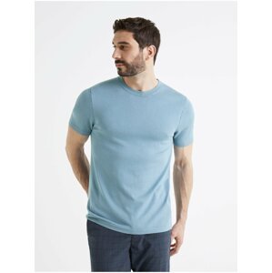 Modré pánské úpletové tričko Celio Be1stee
