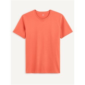 Oranžové pánské basic tričko Celio Tebase