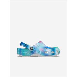 Modré vzorované pantofle Crocs Classic Solarized Clog