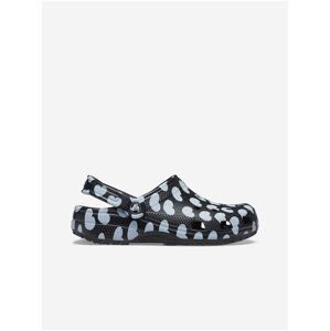 Bílo-černé dámské vzorované pantofle Crocs Classic Heart Print Clog