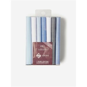 7 kusů antibakteriálních kapesníků z prémiové bavlny s úpravou Sanitized Finish® Marks & Spencer modrá
