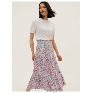 Nabíraná midaxi sukně s drobným květinovým vzorem Marks & Spencer vícebarevná