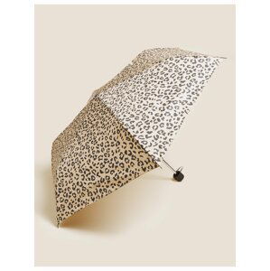 Kompaktní deštník s květinovým potiskem a technologií Stormwear™ Marks & Spencer hnědá